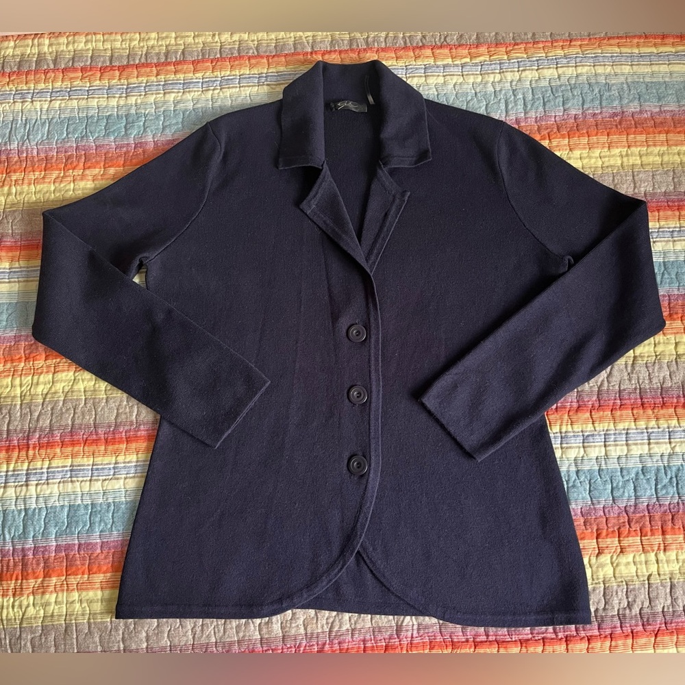 Navy Women's Jacket-style Cardigan